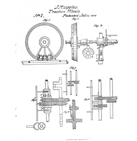 Diagram of Patent #1, traction wheels